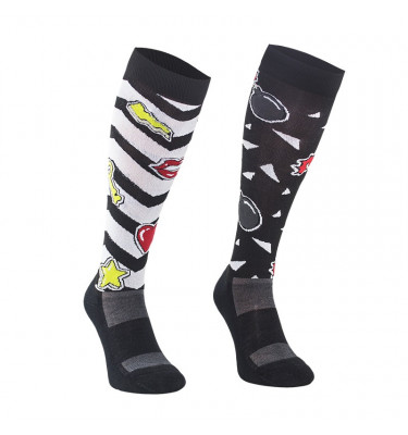 Podkolanówki czarno-białe