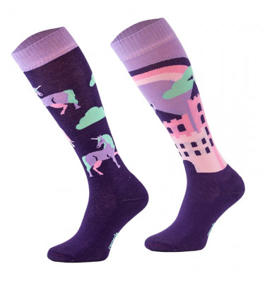 Podkolanówki jednorożec fioletowe