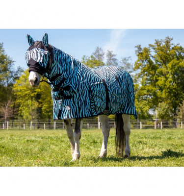 Derka siatkowa z kapturem zebra Aqua