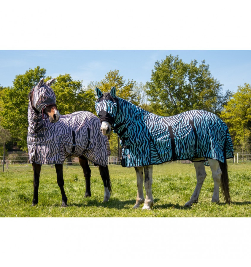 Derka siatkowa z kapturem zebra Aqua