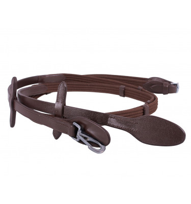 Wodze z karabińczykami brązowe full