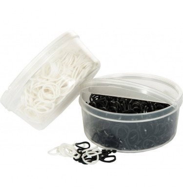 Gumki do grzywy w pudełku 500 szt białe