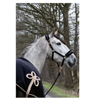 Kantar z futerkiem RoseGold Glamour czarny full