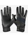 Skórzane rękawiczki z siateczką czarne 10