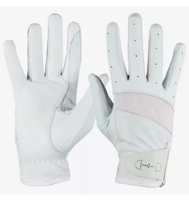 Skórzane rękawiczki z siateczką czarne 10