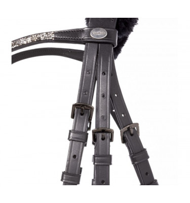 Ogłowie Ivella czarny cob