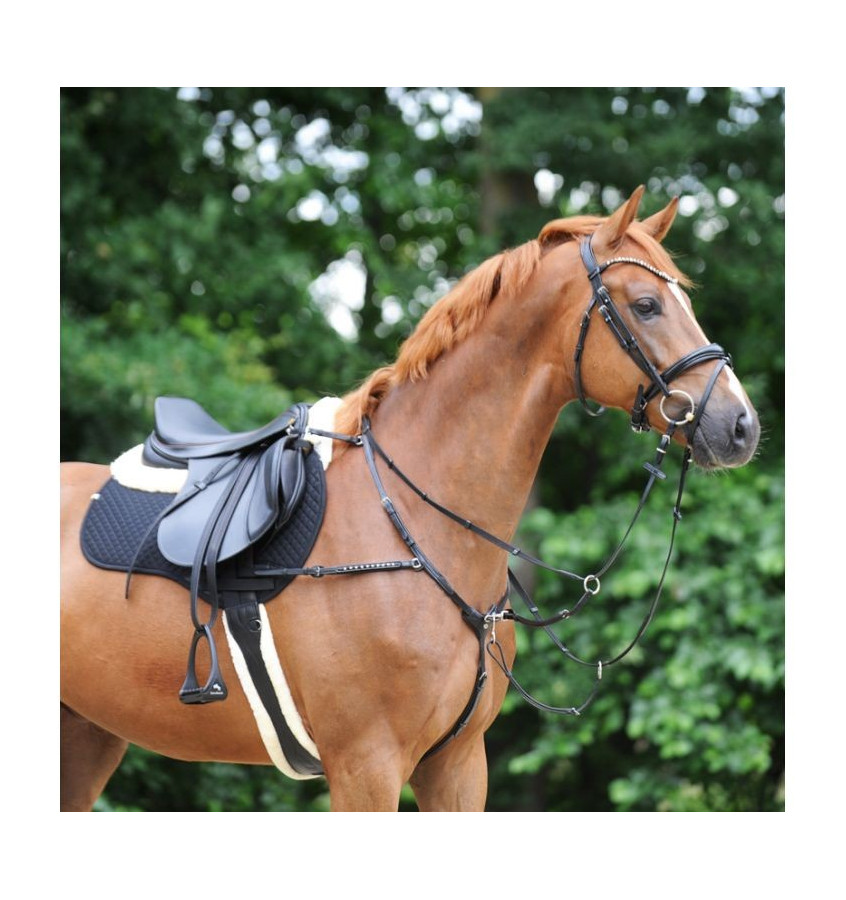 Popręg Foster z futerkiem brąz 120