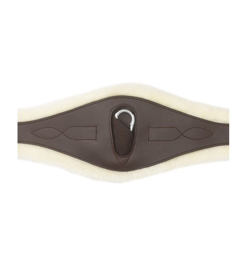 Popręg Foster z futerkiem brąz 120