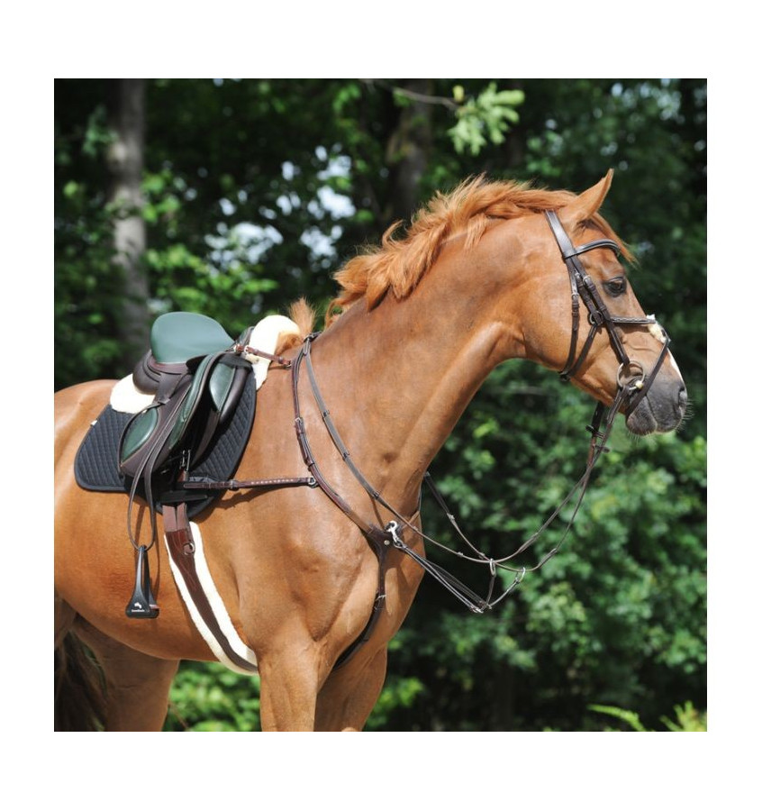 Popręg Foster z futerkiem brąz 120