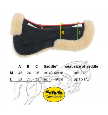 Podkładka KavalTop z owczym futrem czarny L