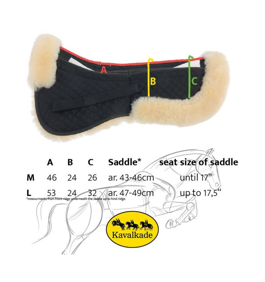 Podkładka KavalTop z owczym futrem czarny L