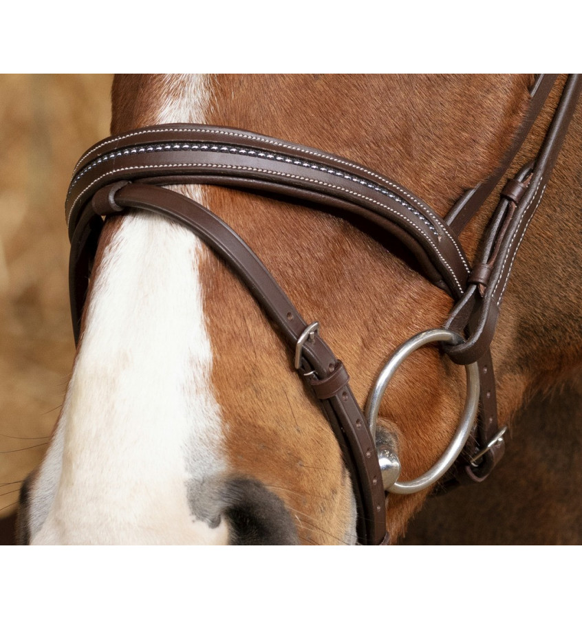 Ogłowie Perle brąz cob