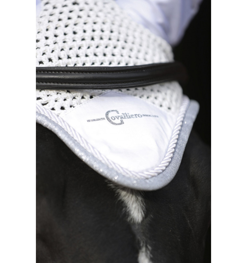 Nauszniki Empara z brokatem biały