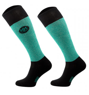 Podkolanówki z brokatem czarne 35-38