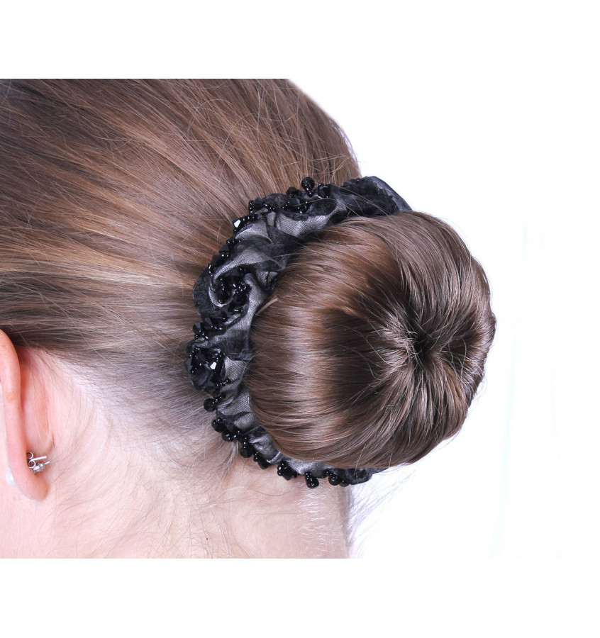 Gumka scrunchie do włosów Sparkle czarna