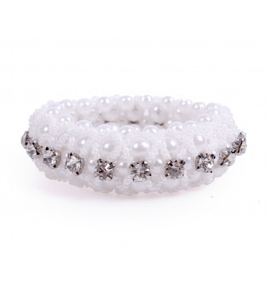 Gumka do włosów scrunchie Diamond biały