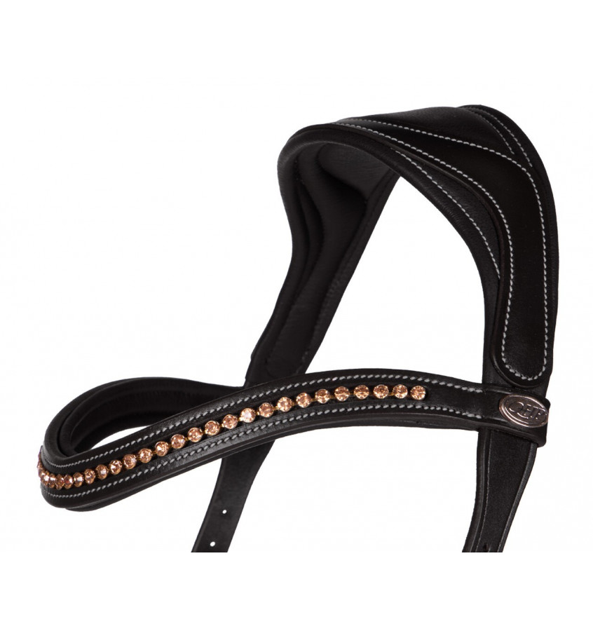 Anatomiczne ogłowie bezwędzidłowe czarne cob