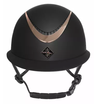 Kask Apoleus szeroki daszek czarny/rosegold L