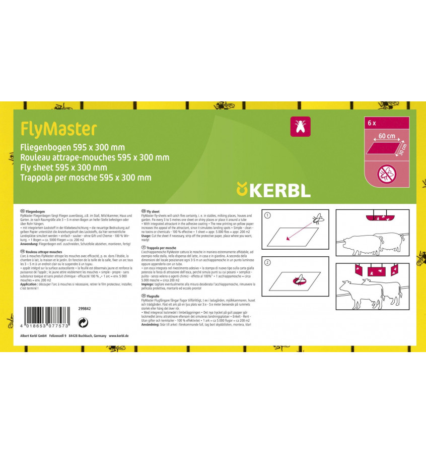 Lep na muchy w arkuszach FlyMaster 59,5x30cm