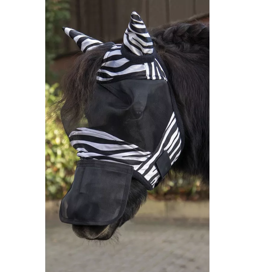 Maska zebra dla szetlanda mini shetty