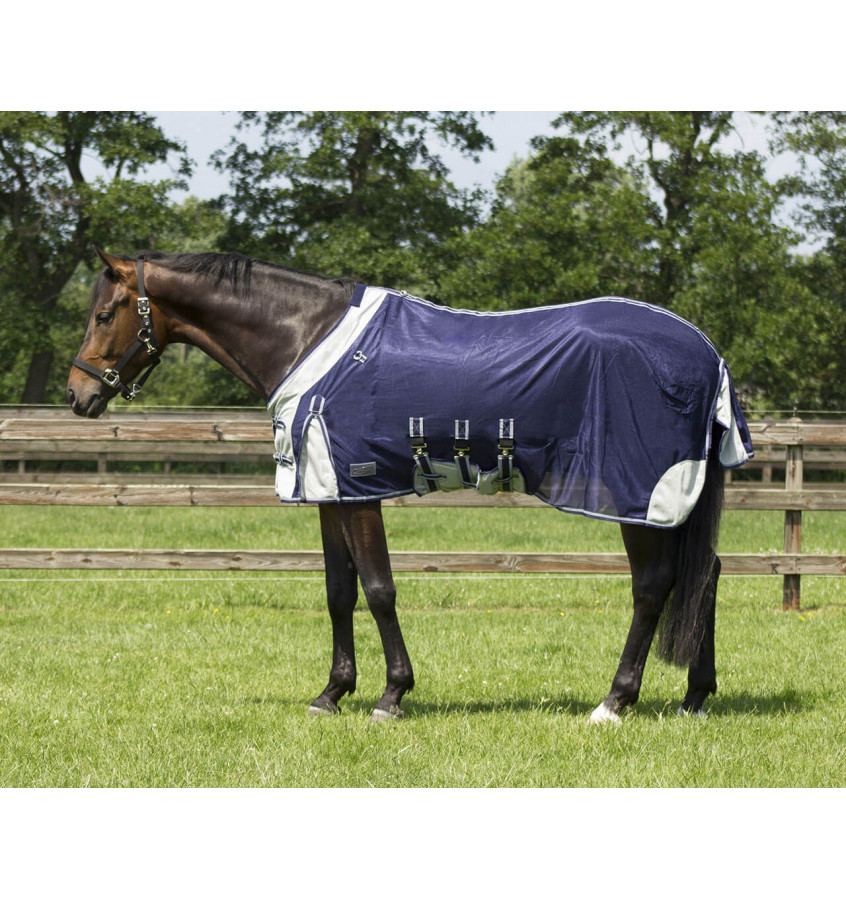 Derka siatkowa z kapturem i maską granat 135cm