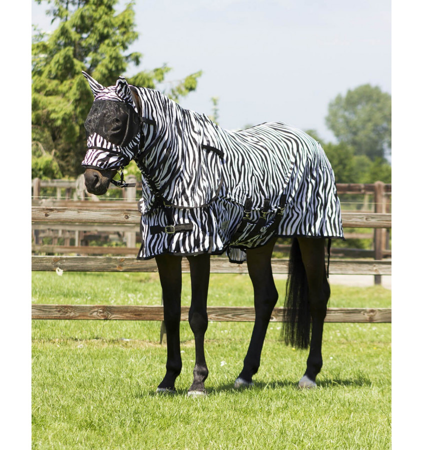 Derka siatkowa z kapturem i maską granat 135cm