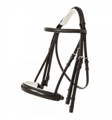 Ogłowie munsztukowe Dacira z białym podsz. pony