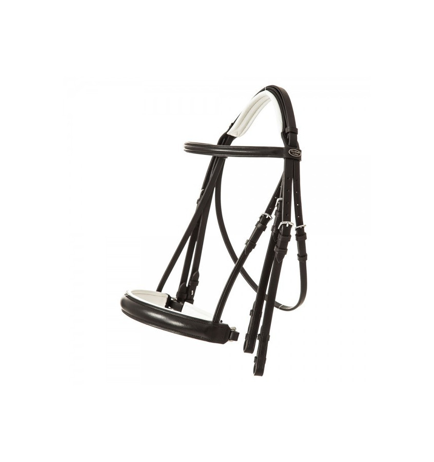 Ogłowie munsztukowe Dacira z białym podsz. pony