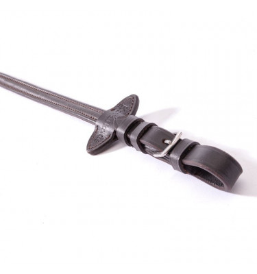 Wodze skórzane z ukrytymi stoperami 16 mm full