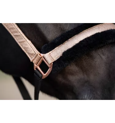 Kantar z futerkiem RoseGold Glitter cob