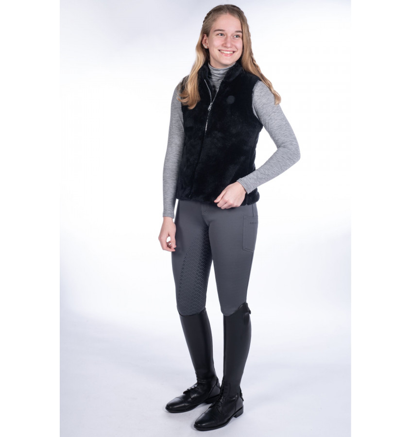 Kamizelka polarowa jeździecka Ruby czarny 140
