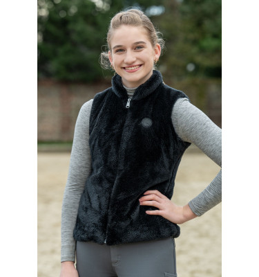 Kamizelka polarowa jeździecka Ruby czarny 140