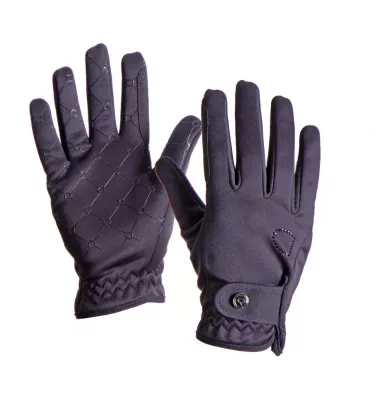 Rękawiczki jeździeckie zimowe Bern granat L