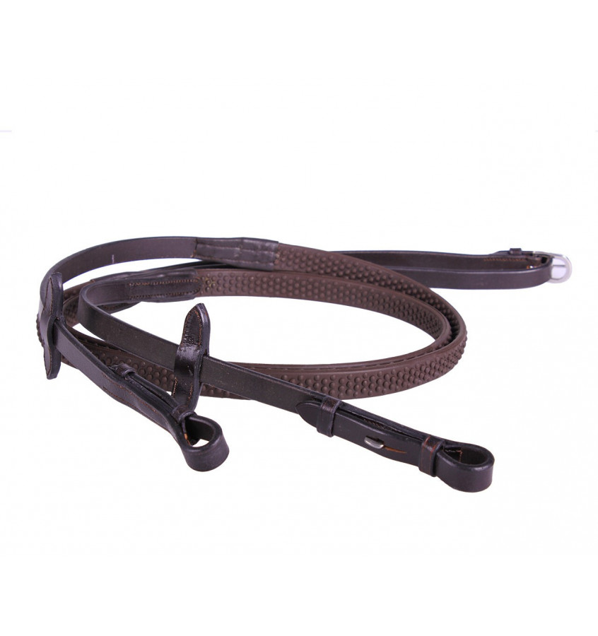 Gumowe wodze Soft brąz full