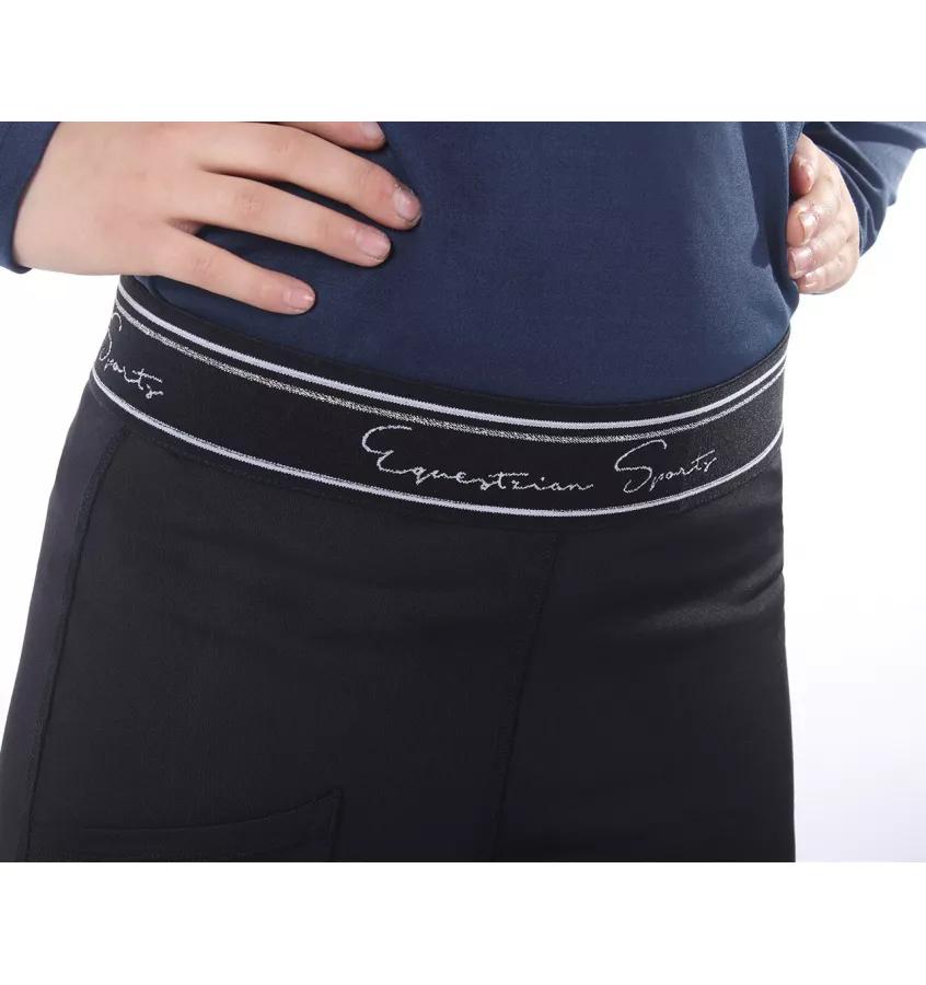 Legginsy jeździeckie Eden Junior granat 140