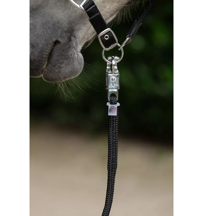 Uwiąz z bezpiecznym karabińczykiem Carlotta czarny