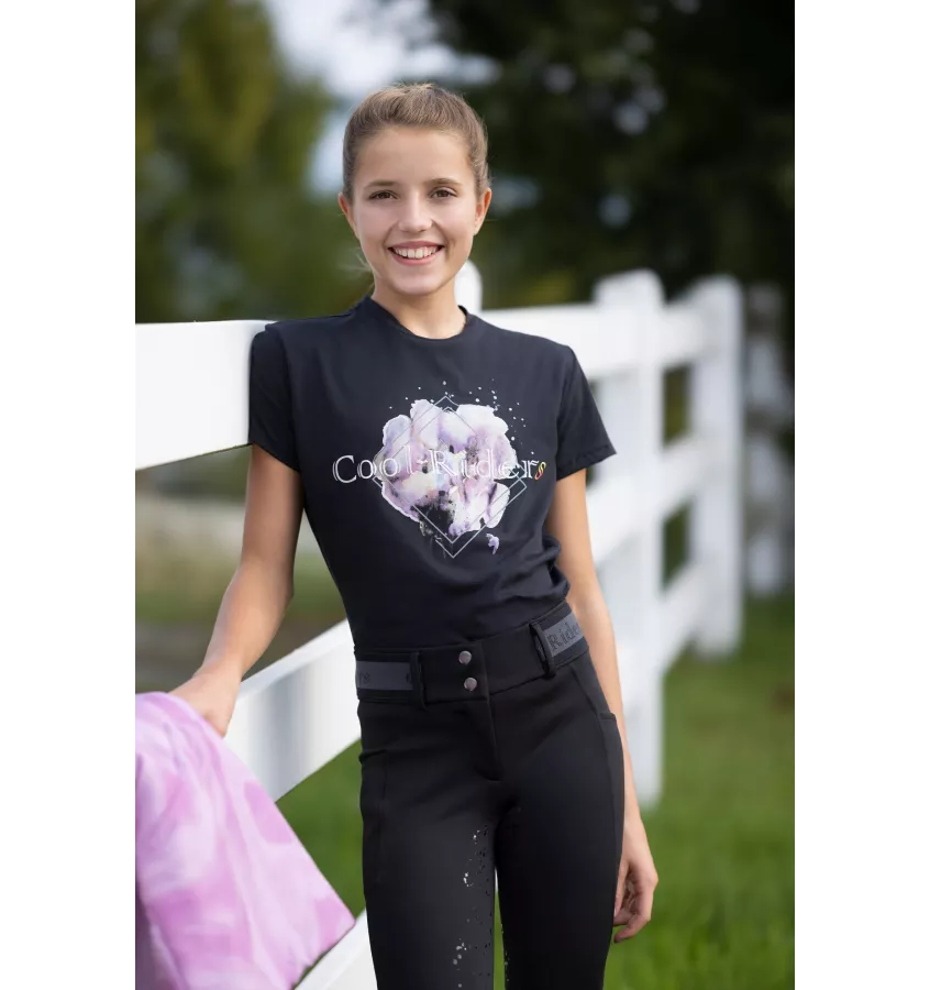 T-shirt jeździecki dziecięcy Hailey 140