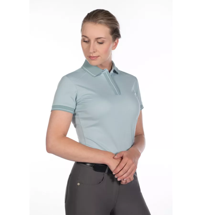 Koszulka jeździecka polo Catherine błękit L