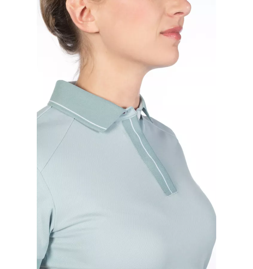 Koszulka jeździecka polo Catherine błękit L