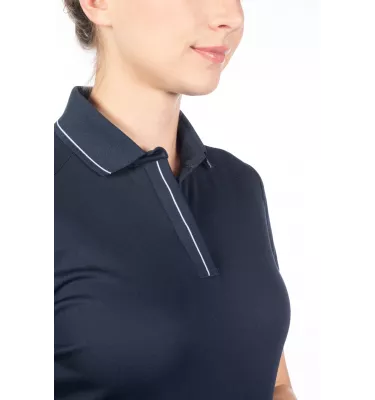 Koszulka jeździecka polo Catherine błękit L