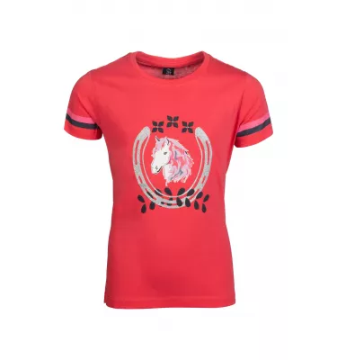 Koszulka jeździecka dziecięca Aymee biały 110/116