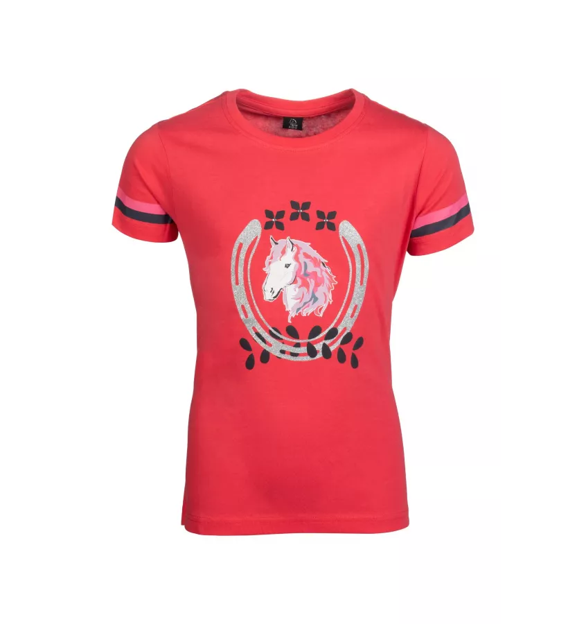 Koszulka jeździecka dziecięca Aymee biały 110/116