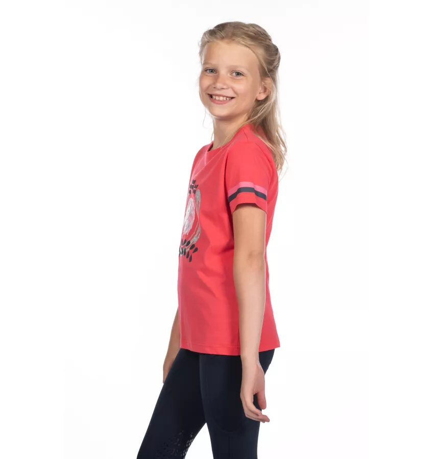 Koszulka jeździecka dziecięca Aymee biały 110/116