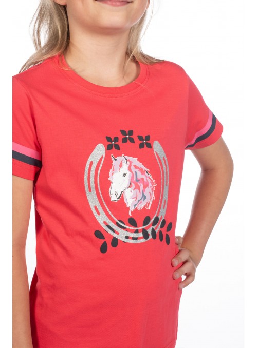 Koszulka jeździecka dziecięca Aymee biały 110/116