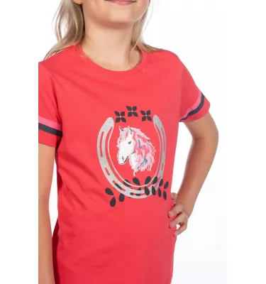 Koszulka jeździecka dziecięca Aymee biały 110/116