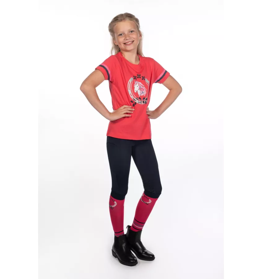 Koszulka jeździecka dziecięca Aymee biały 110/116