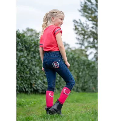 Koszulka jeździecka dziecięca Aymee biały 110/116