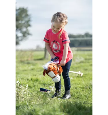 Koszulka jeździecka dziecięca Aymee biały 110/116
