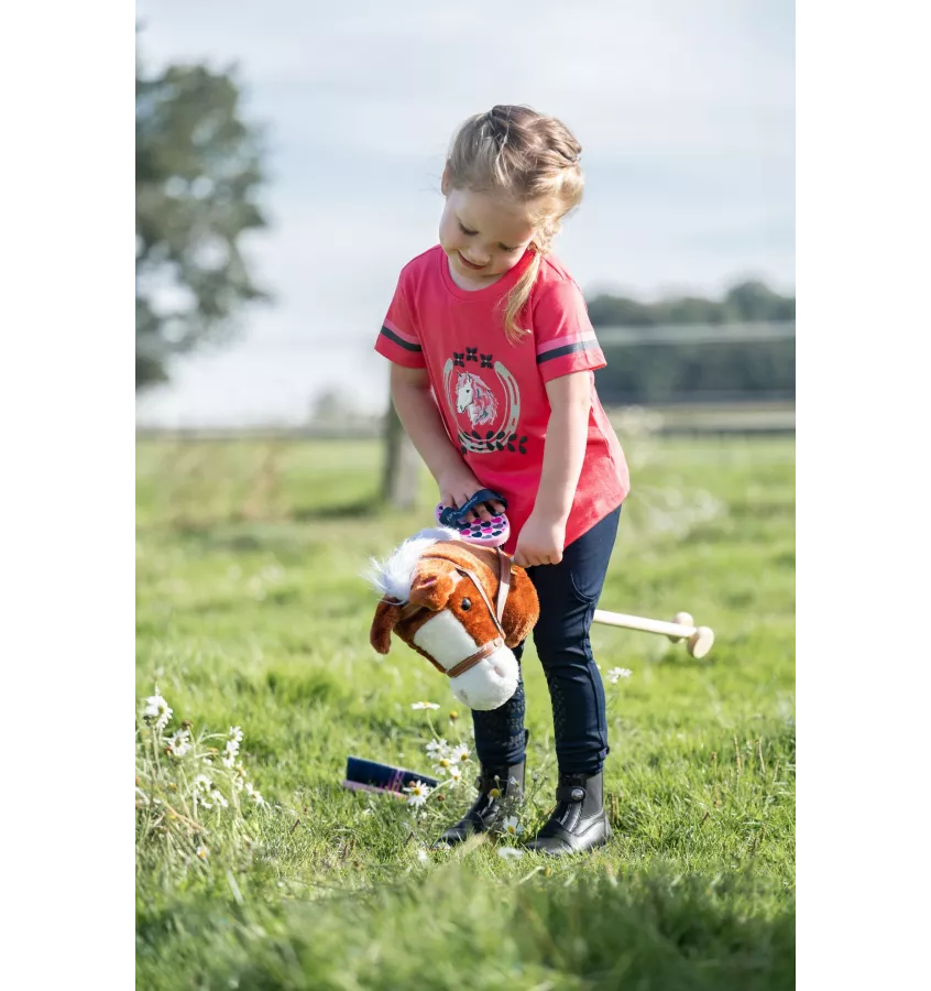 Koszulka jeździecka dziecięca Aymee biały 110/116