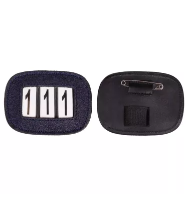 Numerek startowy z brokatem Shine granat